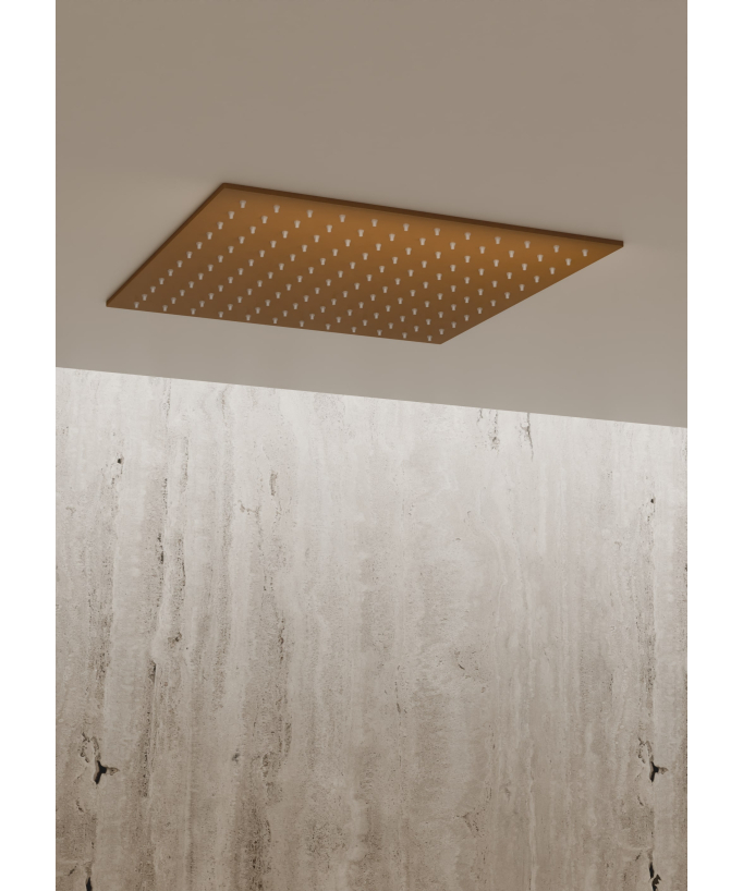 Sistema doccia termostatico a soffitto - Oro rosa spazzolato