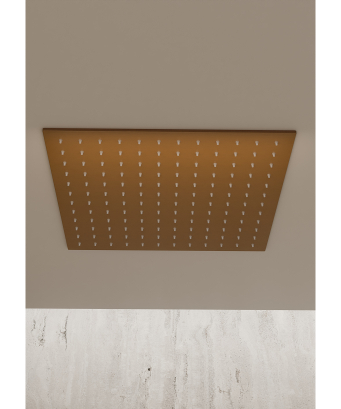 Sistema doccia termostatico a soffitto - Oro rosa spazzolato