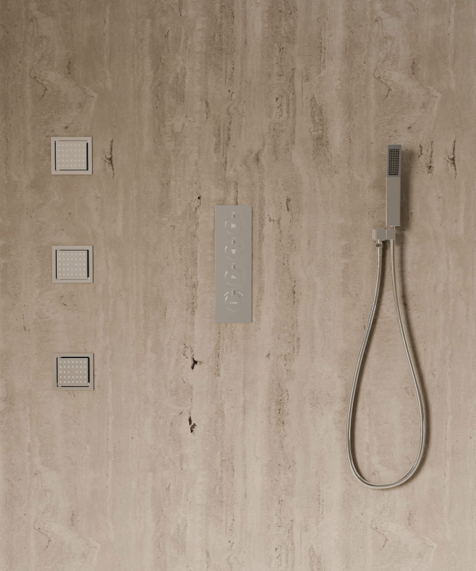 Sistema doccia termostatico a soffitto con getti nascosti 500 mm - Cromo