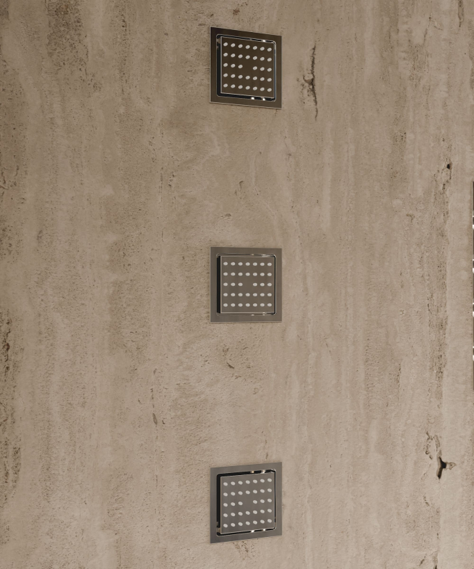 Sistema doccia termostatico a soffitto con getti nascosti 500 mm - Cromo