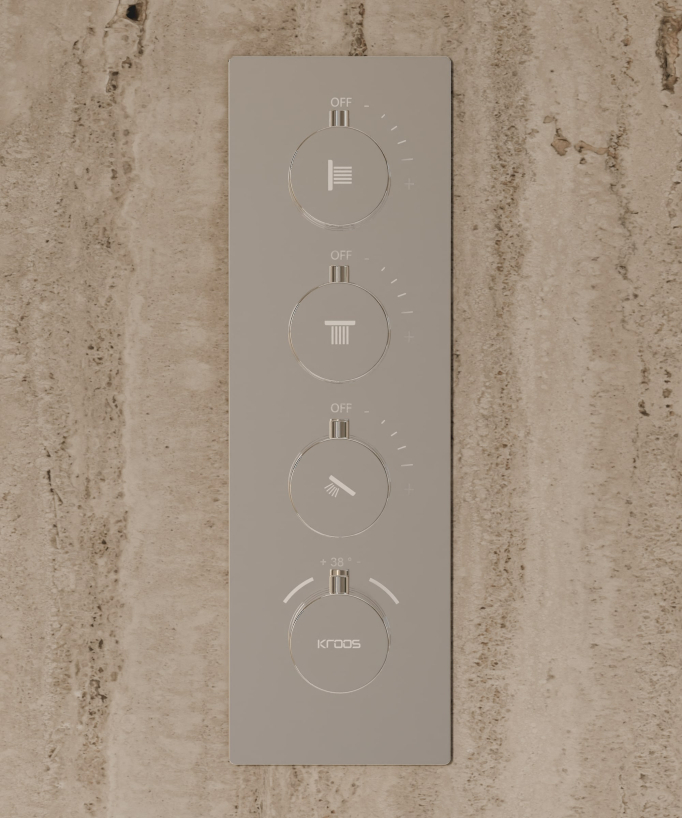 Sistema doccia termostatico a soffitto con getti nascosti 500 mm - Cromo