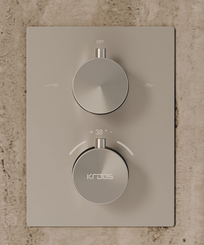 Sistema doccia termostatico a soffitto - Nickel spazzolato
