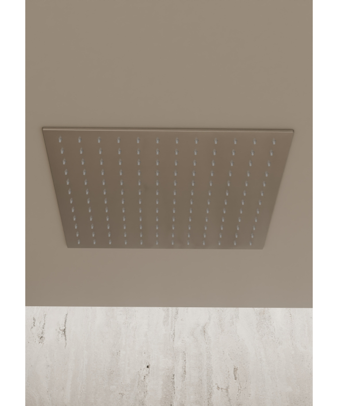Sistema doccia termostatico a soffitto - Nickel spazzolato