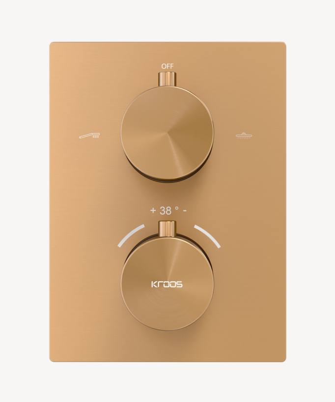 Sistema doccia termostatico a incasso soffitto Oro rosa - Sirius