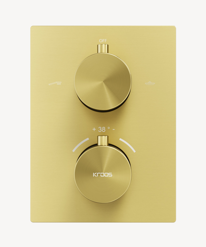 Sistema doccia termostatico a soffitto incassato Oro - Sirius