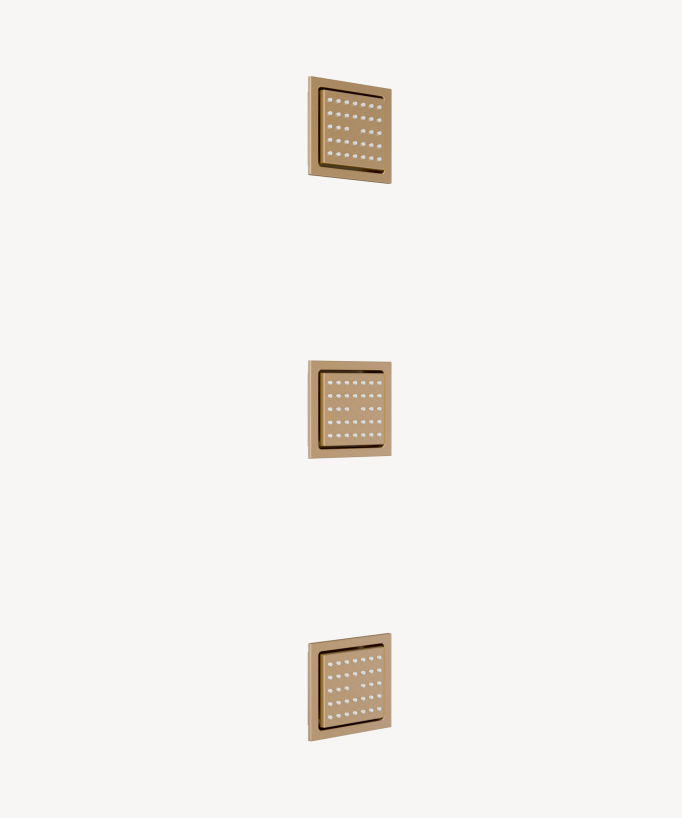 Cielo doccia termostatico incassato soffitto 500 mm, 3 getti corpo Oro rosa - Sirius