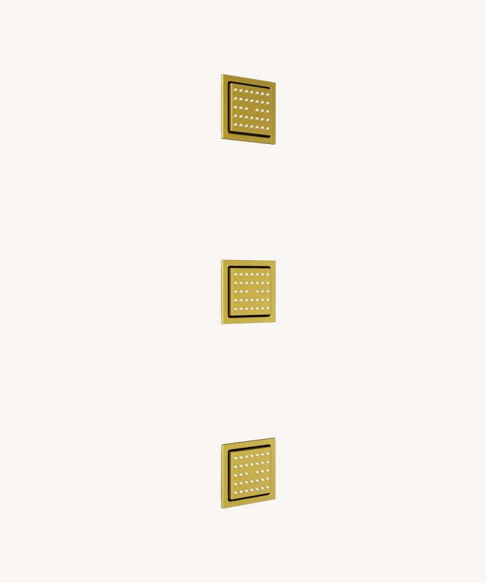 Cielo doccia termostatico incassato soffitto 500 mm, 3 getti corpo Oro - Sirius