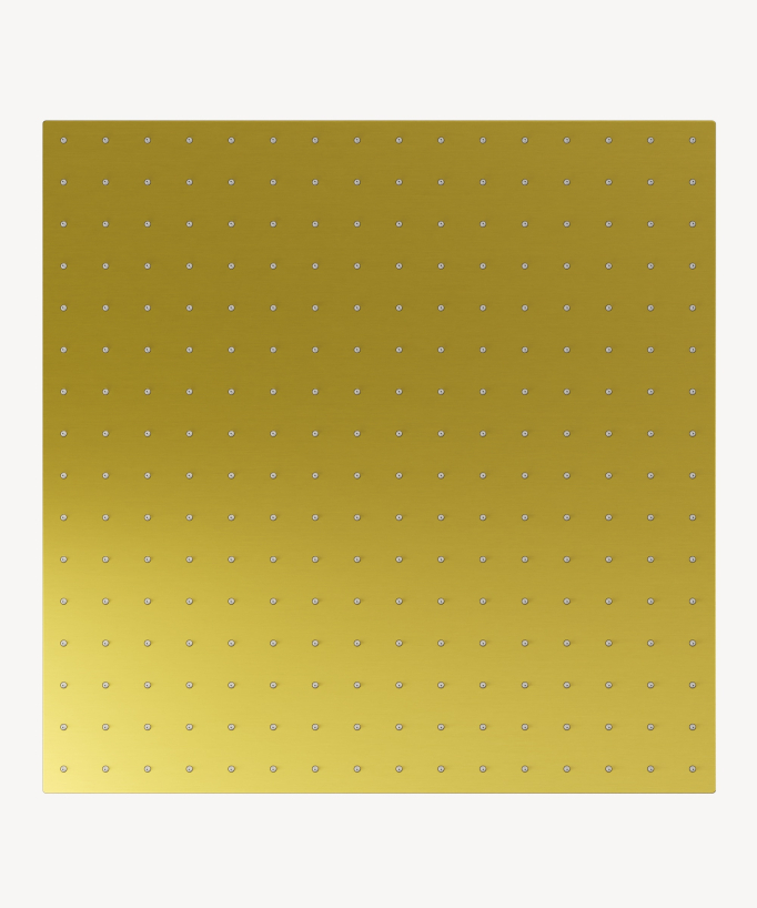 Cielo doccia termostatico incassato soffitto 500 mm, 3 getti corpo Oro - Sirius