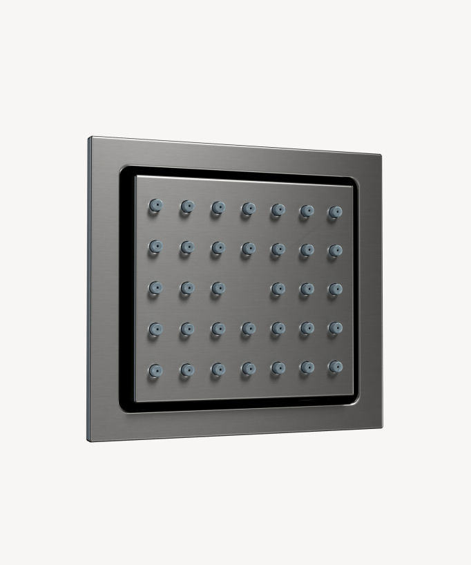 Cielo doccia termostatico incassato soffitto 500 mm, 3 getti corpo Gun metal - Sirius