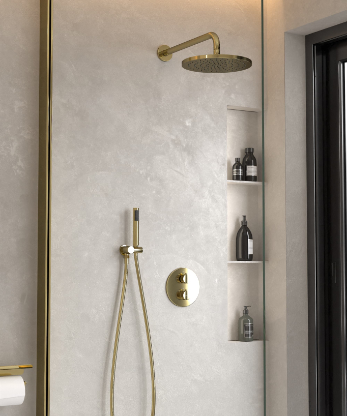 Pacchetto doccia termostatico Golden - Corbeau - small