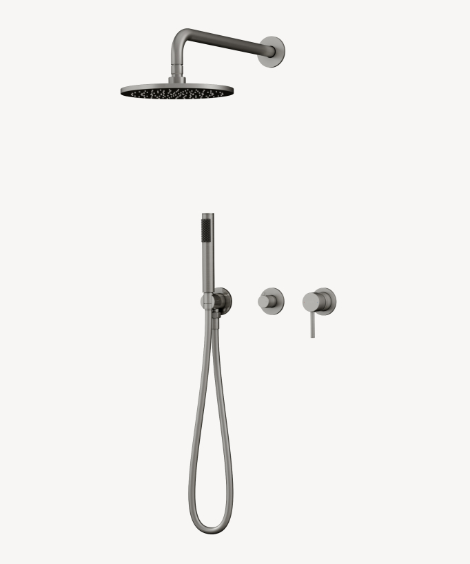 Colonna doccia incassata 3 fori Nickel spazzolato - Corbeau