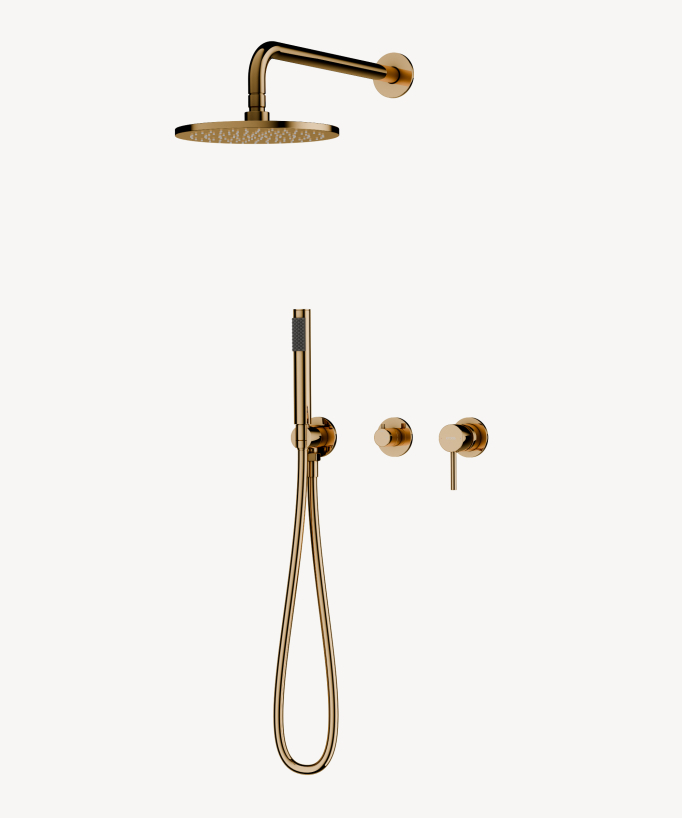 Colonna doccia incasso 3 fori Oro - Corbeau