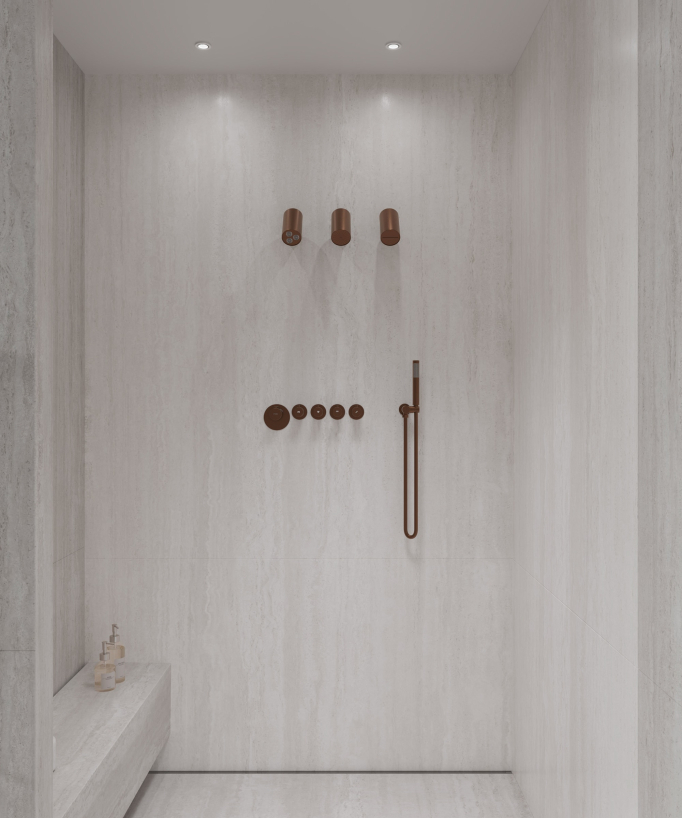 Set miscelatore termostatico multi-spray con soffione orientabile - Corbeau