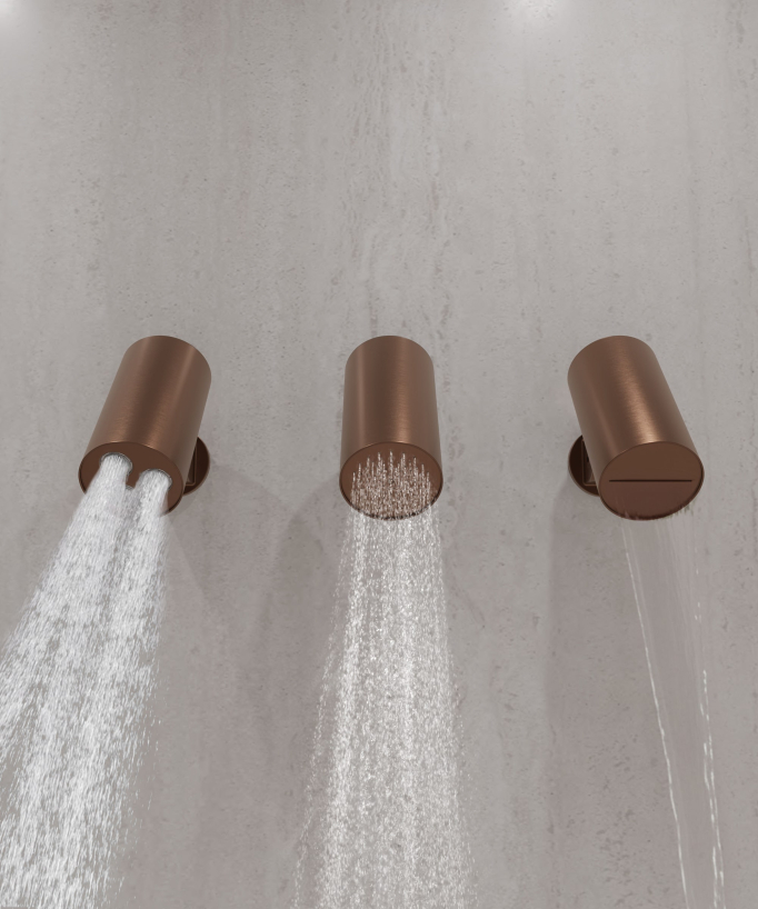 Set miscelatore termostatico multi-spray con soffione orientabile - Corbeau