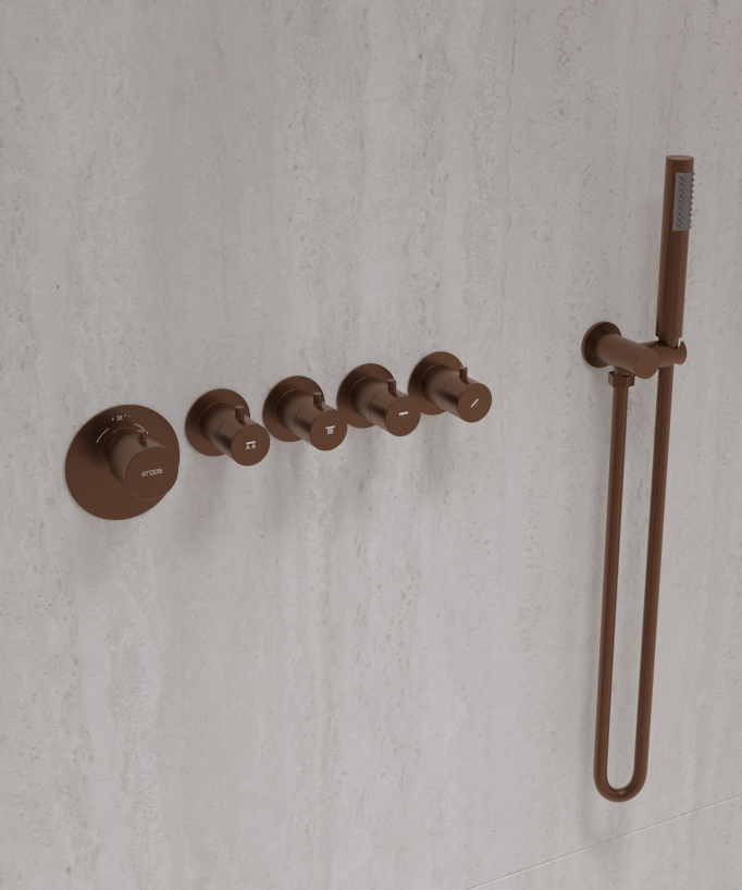 Set miscelatore termostatico multi-spray con soffione orientabile - Corbeau
