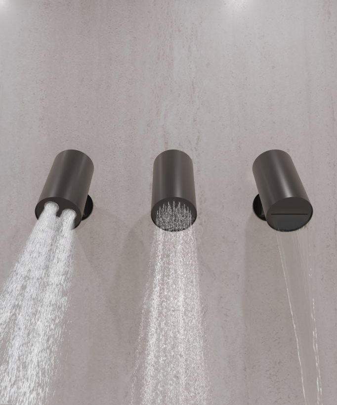 Set miscelatore termostatico multi-spray con soffione orientabile Nero - Corbeau