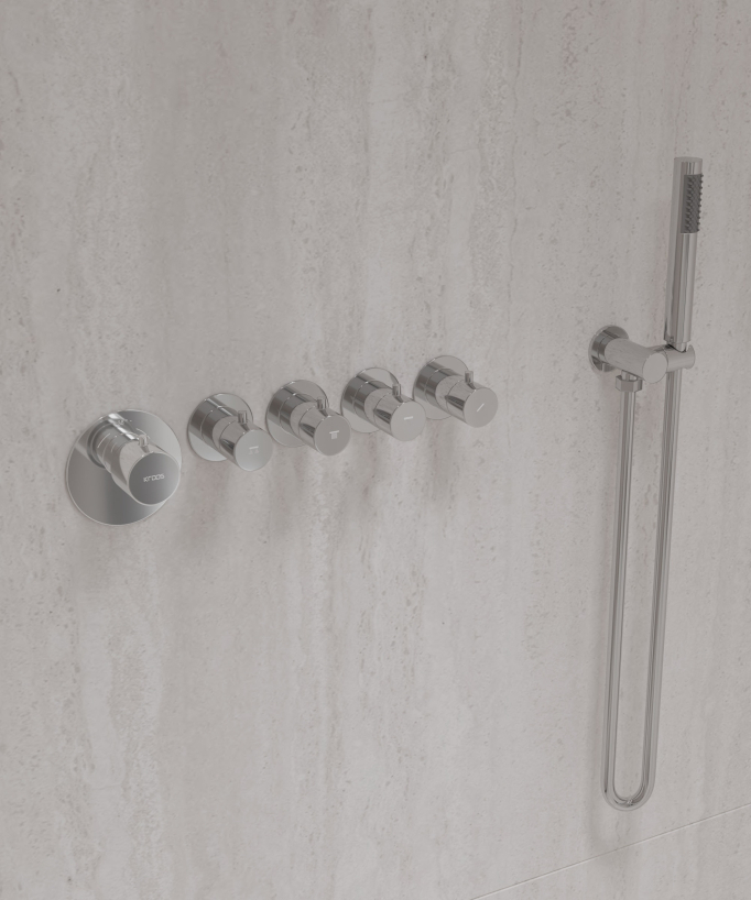 Set miscelatore termostatico multispray con doccetta orientabile Cromato - Corbeau