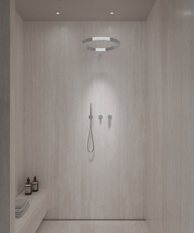 Kit doccia con soffione circolare Cromato - Corbeau