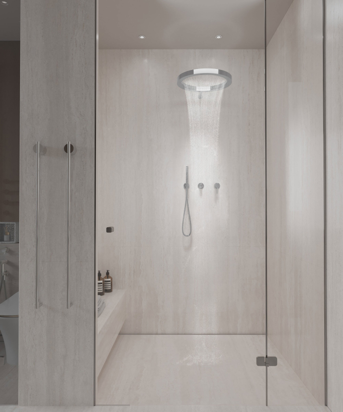 Kit doccia con soffione circolare Cromato - Corbeau