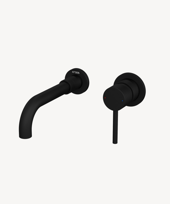 Miscelatore lavabo a parete nero - Corbeau - small