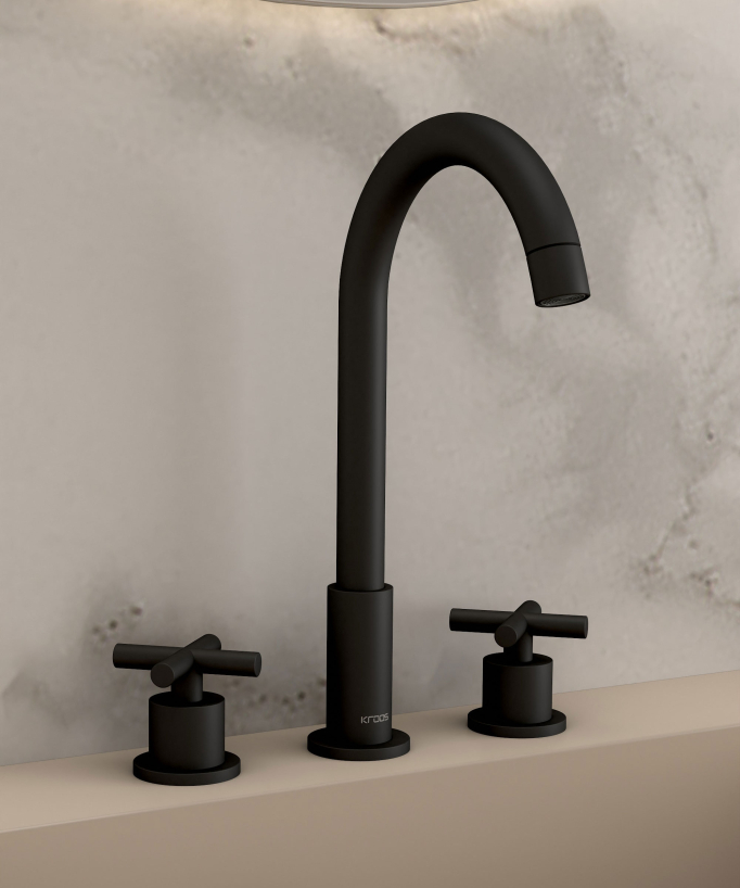 Miscelatore lavabo da appoggio nero - Corbeau