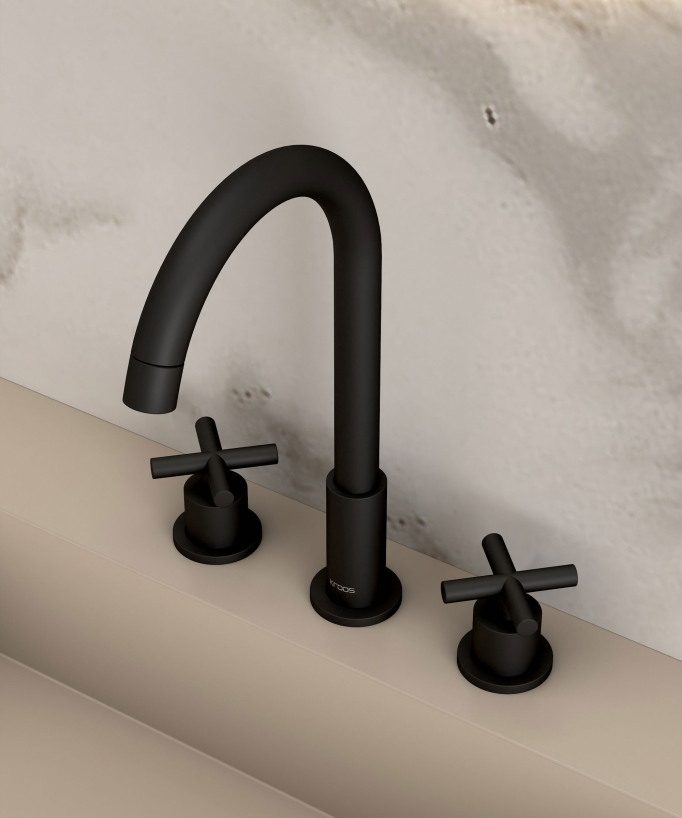 Miscelatore lavabo da appoggio nero - Corbeau