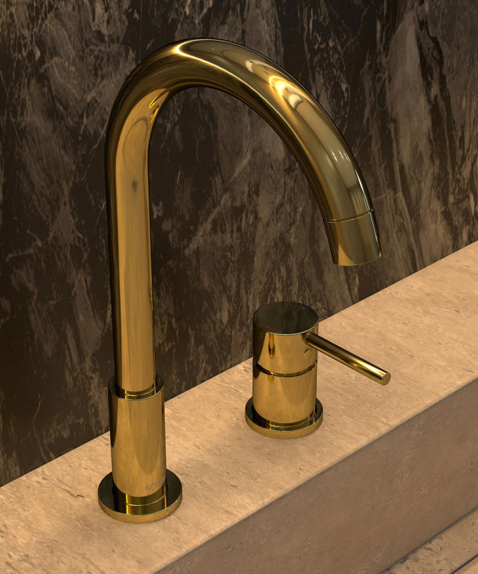 Miscelatore lavabo 2 fori dorato - Corbeau