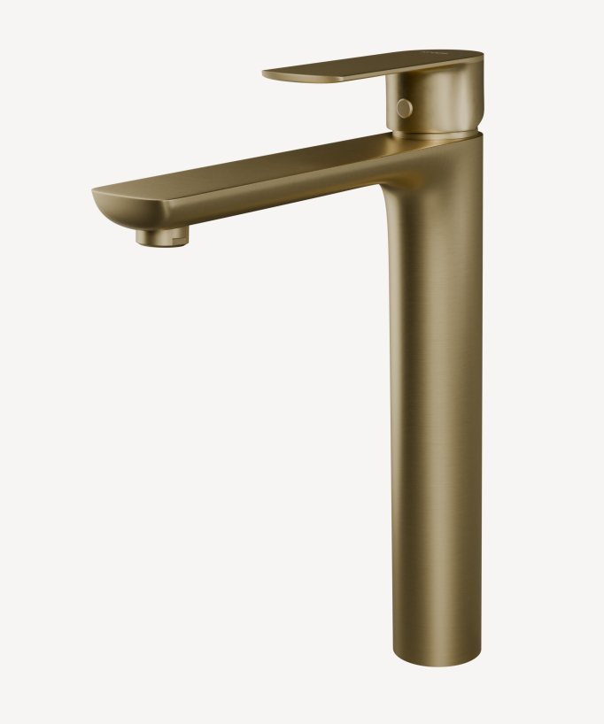 Rubinetto miscelatore lavabo oro spazzolato - Nunki - small
