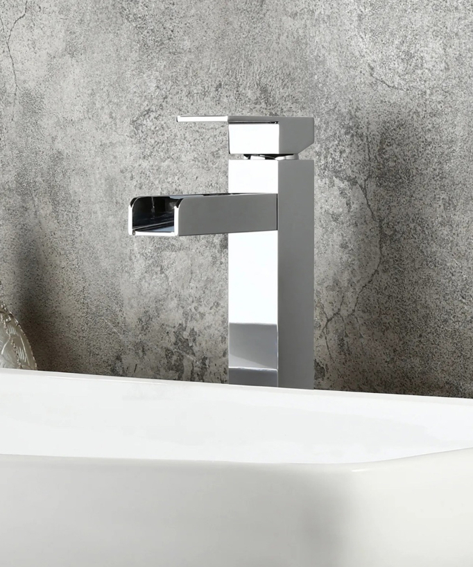 Miscelatore lavabo alto a cascata cromato - Alnair