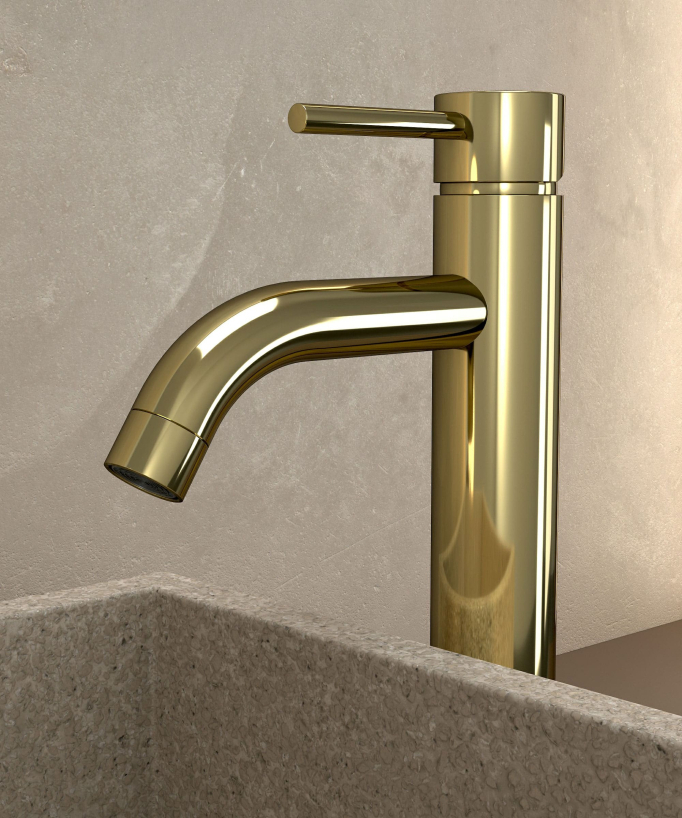 Miscelatore lavabo dorato - Corbeau