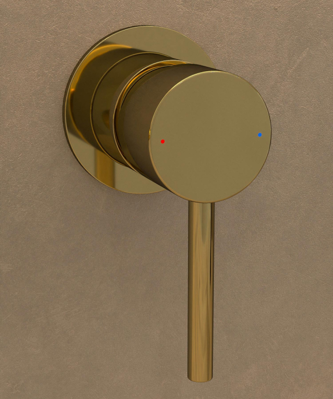 Miscelatore lavabo a parete dorato - Corbeau
