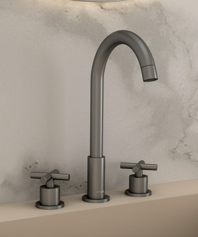 Rubinetto lavabo a ponte Gunmetal - Corbeau