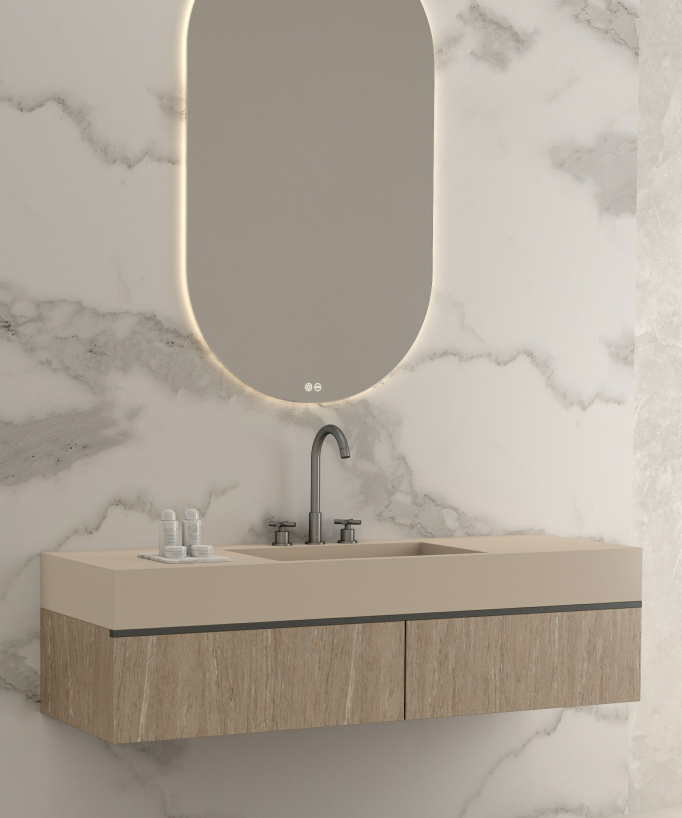 Rubinetto lavabo a ponte Gunmetal - Corbeau