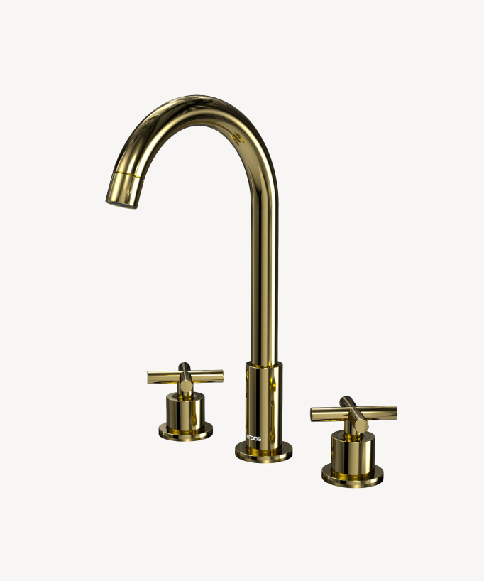 Rubinetto lavabo a ponte dorato - Corbeau - small