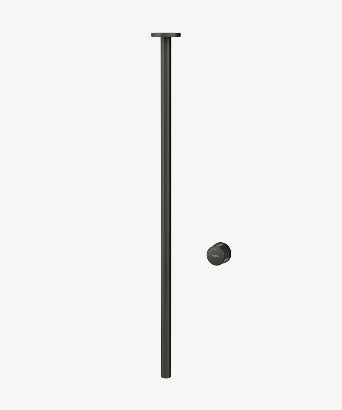 Miscelatore lavabo sospeso a soffitto senza regolazione portata Gun metal - Leros