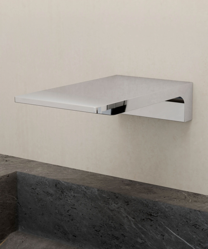 Miscelatore lavabo a parete a cascata cromato - Thilia