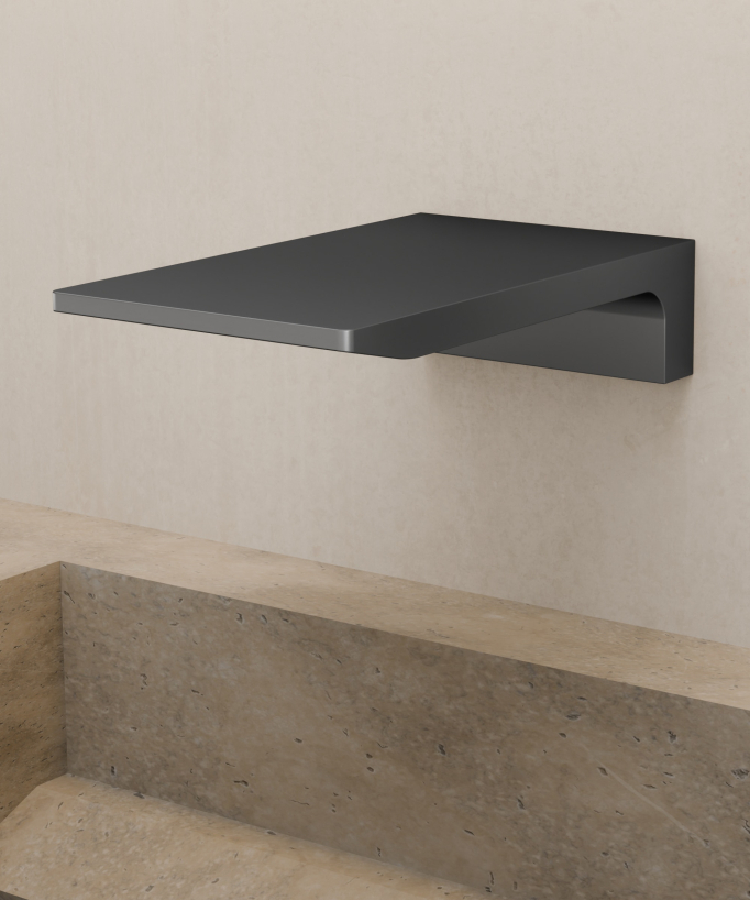 Miscelatore lavabo a parete a cascata Gunmetal - Thilia