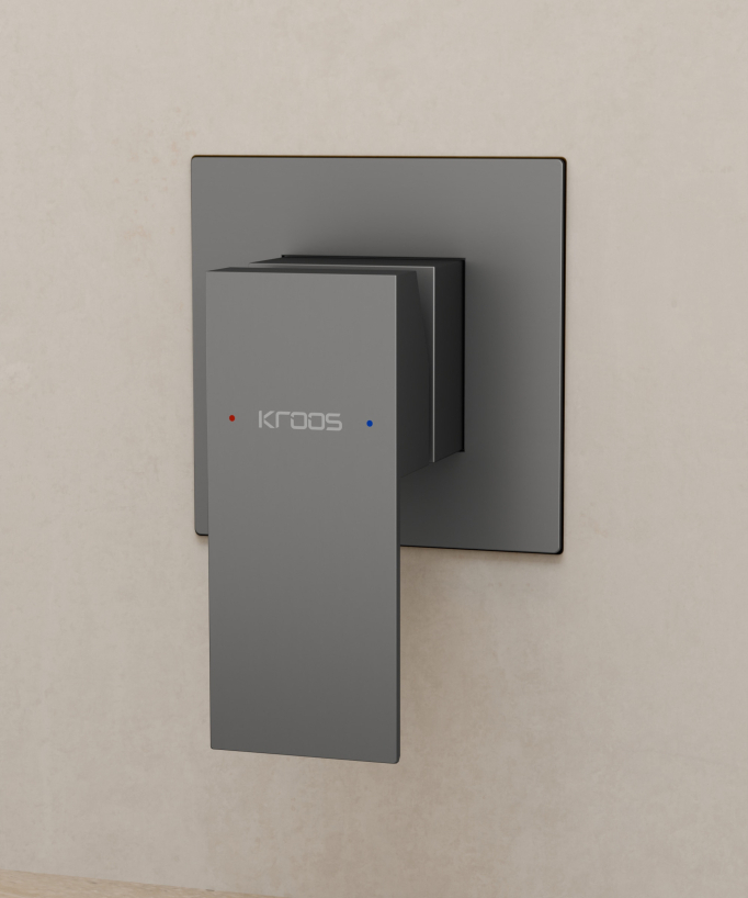 Miscelatore lavabo a parete a cascata Gunmetal - Thilia