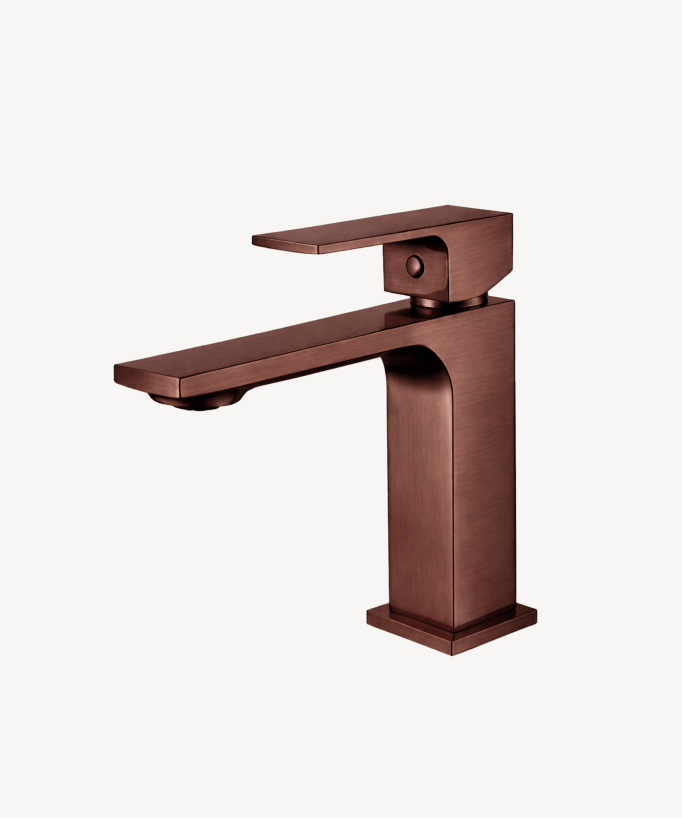 Rubinetto lavabo miscelatore oro rosa spazzolato - Sirius