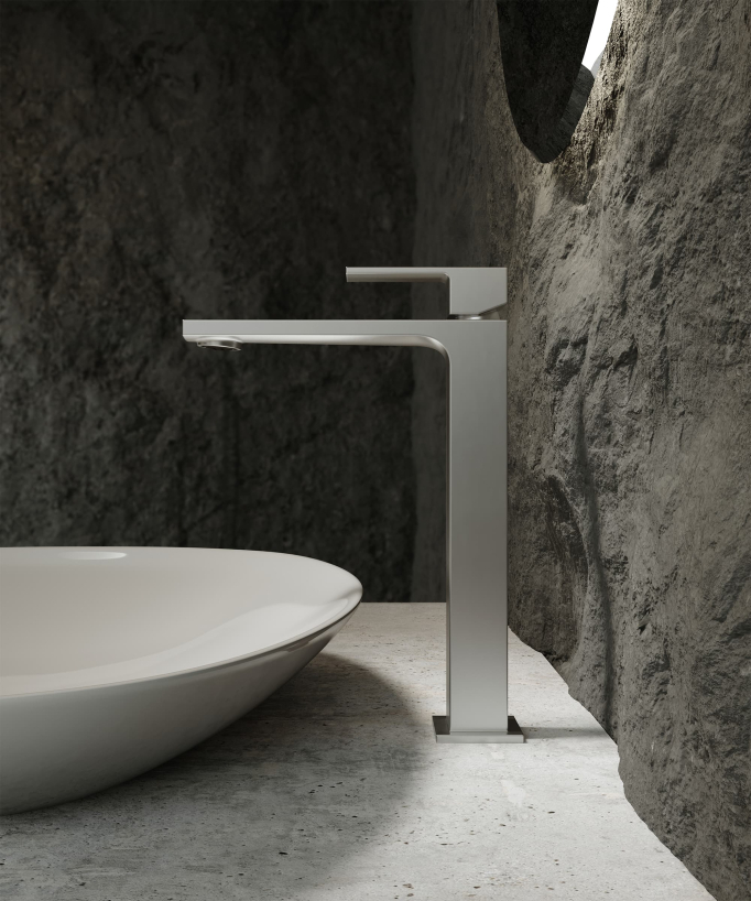 Miscelatore lavabo rialzato nickel spazzolato - Sirius