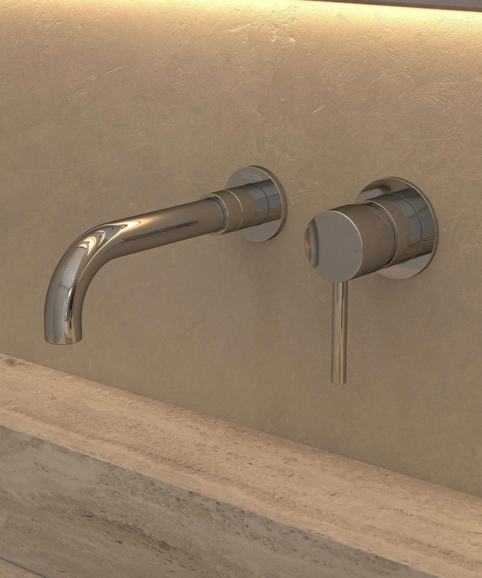 Miscelatore lavabo a parete cromato - Corbeau