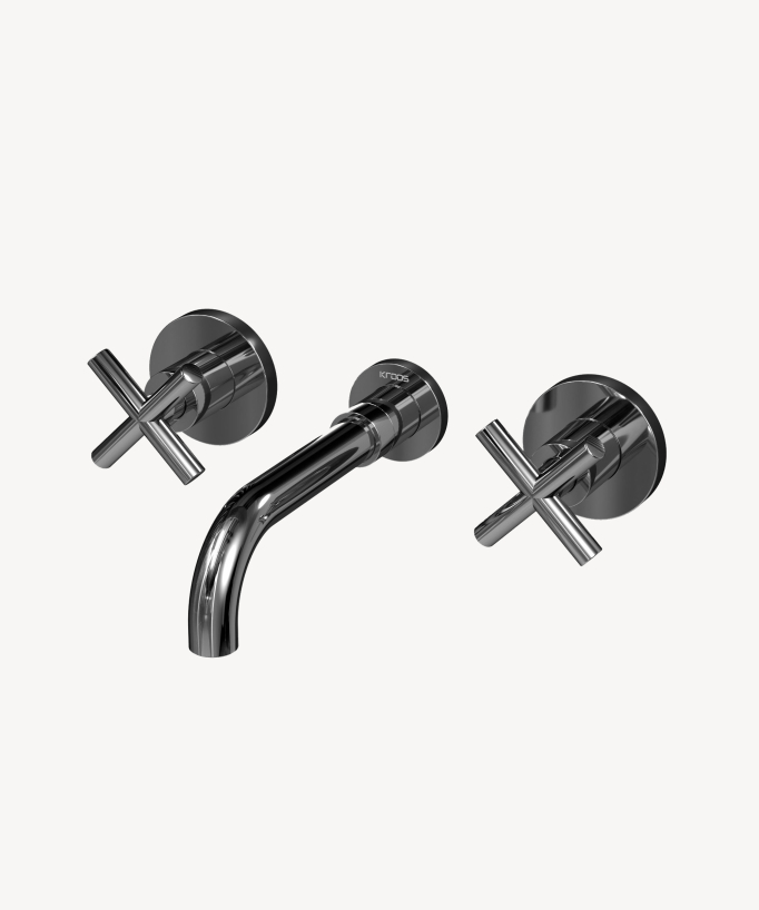 Rubinetto lavabo a parete cromato - Corbeau - small