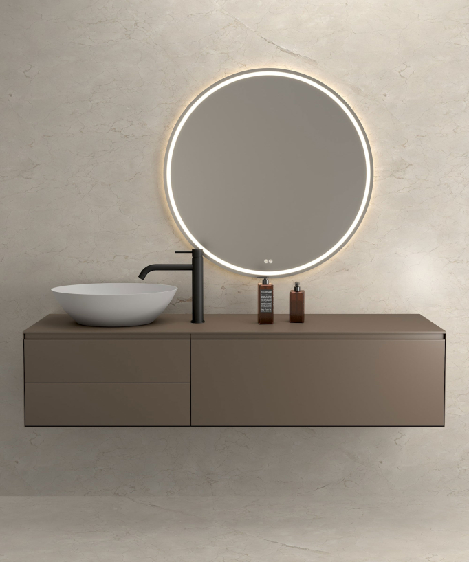 Miscelatore lavabo con bocca lunga nero - Corbeau