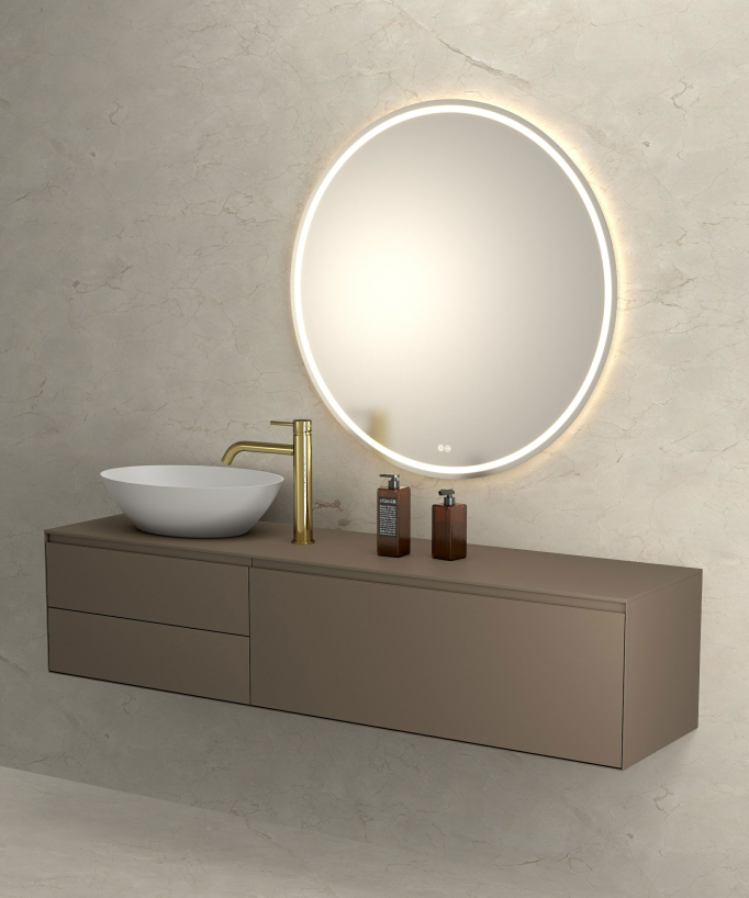 Miscelatore lavabo con bocca lunga dorato - Corbeau