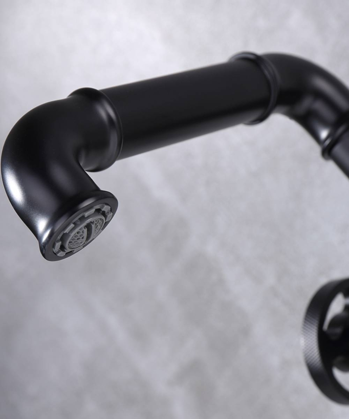Rubinetto lavabo stile industriale nero - Gemma