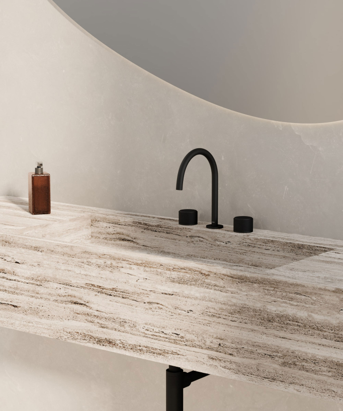 Rubinetto lavabo a ponte nero - Leros