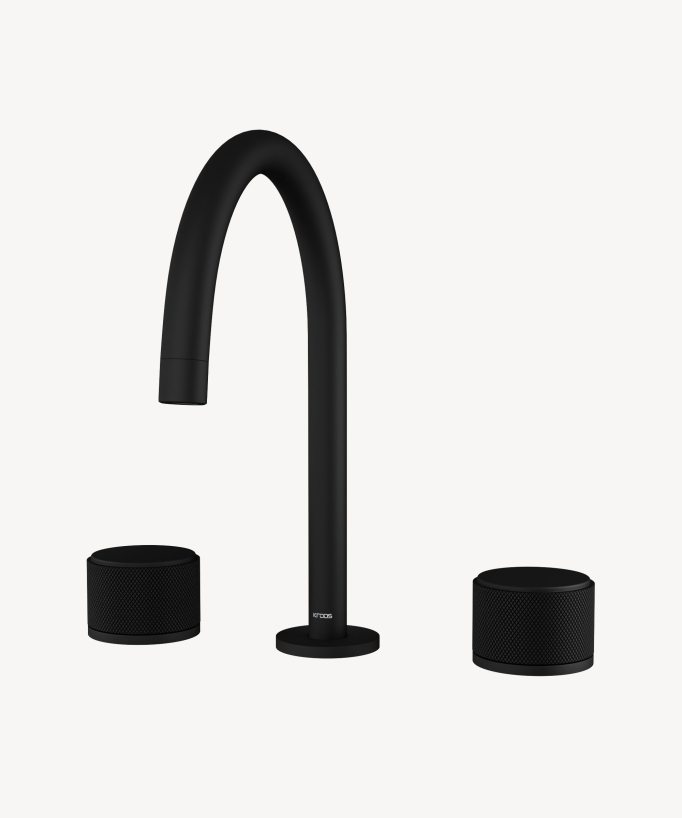 Rubinetto lavabo a ponte nero - Leros - small