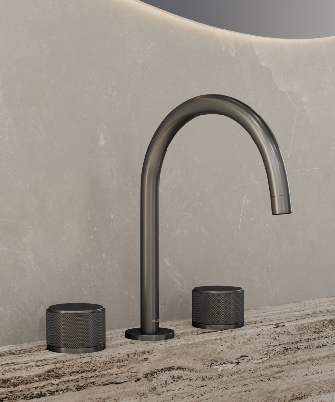 Rubinetto miscelatore lavabo da appoggio Gun metal - Leros