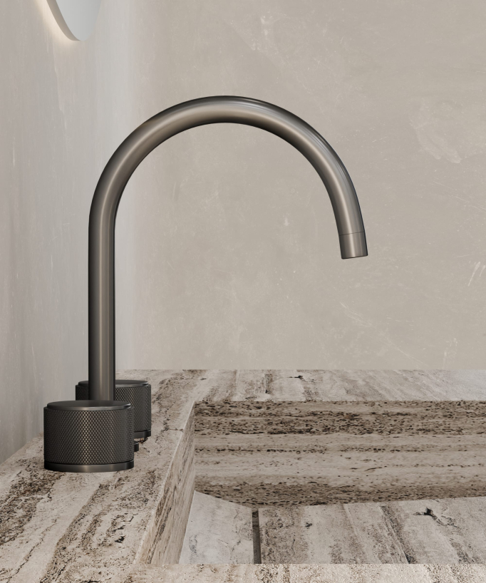 Rubinetto miscelatore lavabo da appoggio Gun metal - Leros