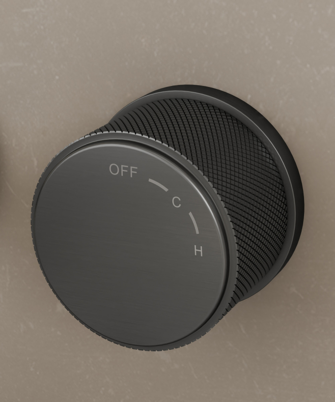 Miscelatore lavabo incasso senza regolazione flusso Gun metal - Leros
